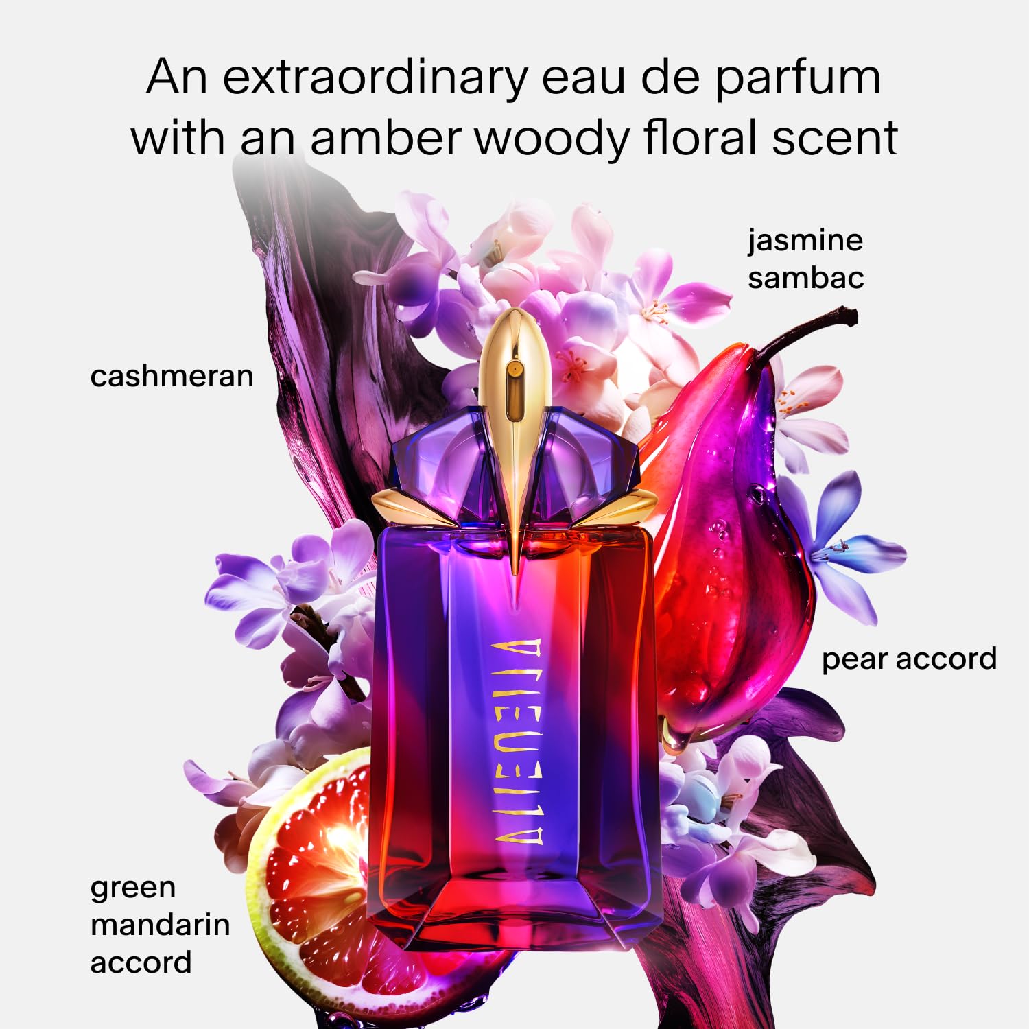 Mugler Alien Hypersense Eau de Parfum for Women - Floral Woody Perfume with Green Mandarin, Pear, Jasmine & Cashmere Notes - 2oz Refillable Bottle + 3.3oz Refill - Luxury Fragrance for Evening Events, Date Nights & Special Occasions