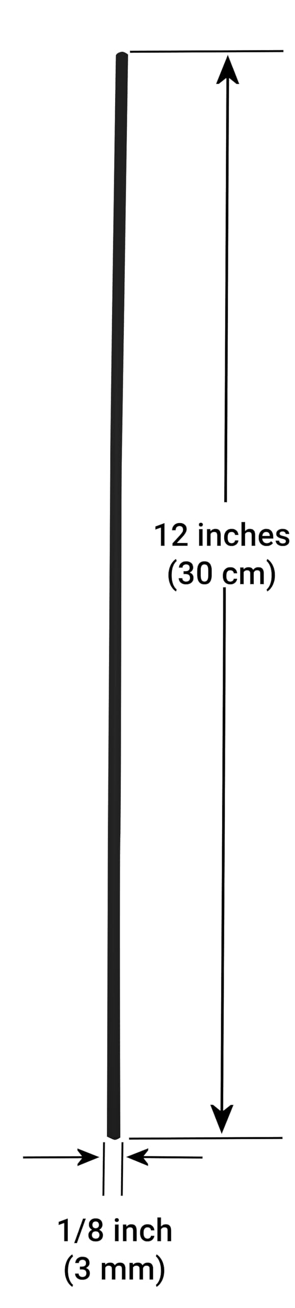 Polyvance Black Polypropylene (PP) Plastic Welding Rods - 1/8
