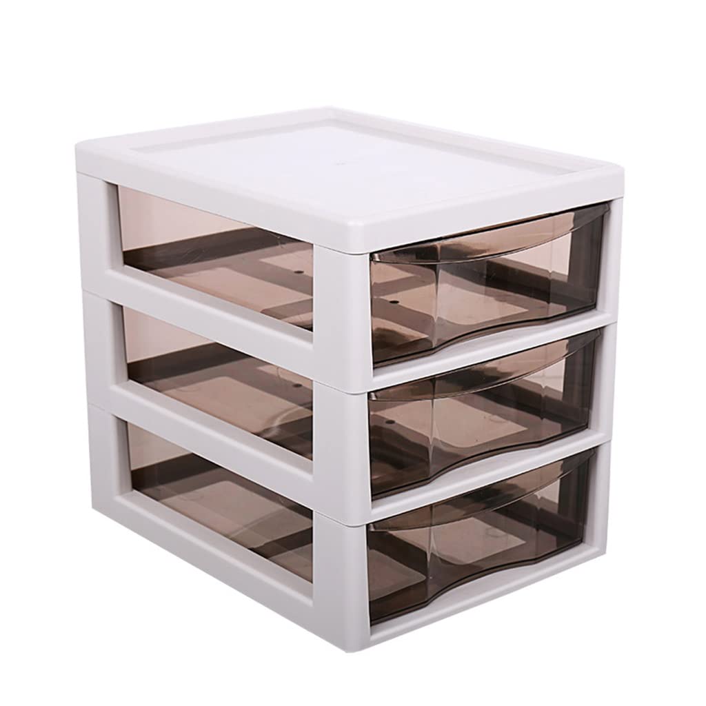 YUEYOULII 3-Tier Desktop Organizer with Drawers - Office Storage Rack, File Sorter, Home & Office Supplies Organizer for Desk Accessories, Paper Clips, Stationery (Color A) - Perfect for Home Office, Workstation & Study Desk Organization