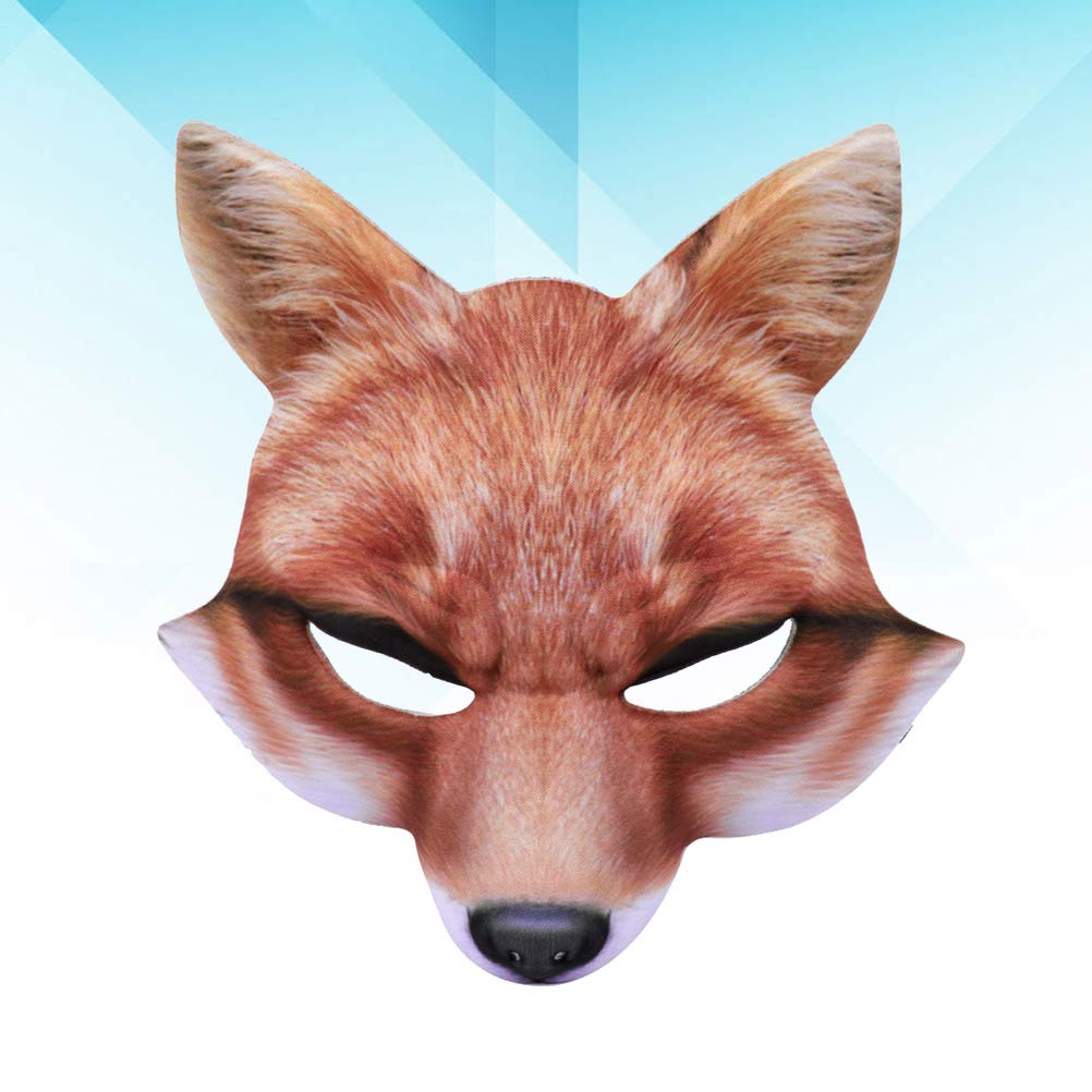 Realistic Fox Venetian Half Mask - EVA Animal Face Mask for Halloween, Cosplay, Carnival & Costume Parties - Yellow (Perfect for Costume Balls, Mardi Gras & Themed Events)