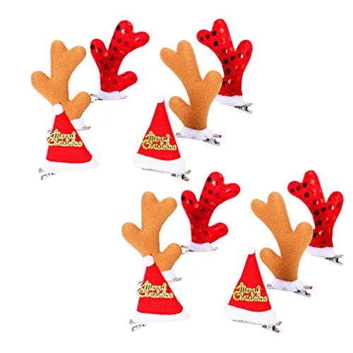 Healifty 6 Pairs Christmas Reindeer Antler Hair Clips - Festive Holiday Hair Accessories for Women & Girls, Hairbands for Parties, Cosplay & Christmas Decorations - Perfect for Holiday Gatherings, Costume Parties & Seasonal Photoshoots
