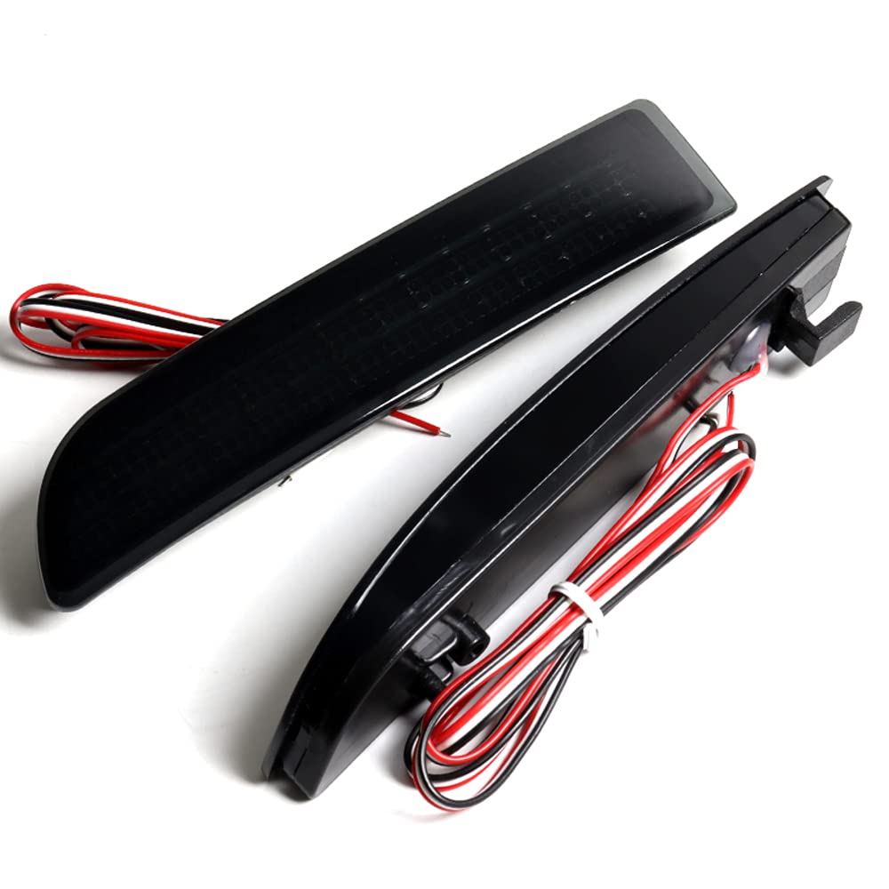Smoked LED Bumper Reflector Lights for 2008-2014 Scion xD & 2006-2012 Toyota RAV4 - Tail/Brake Lights, Turn Signals & Rear Fog Lamps - Upgrade Your Vehicle's Style & Safety for Night Driving and Bad Weather Conditions