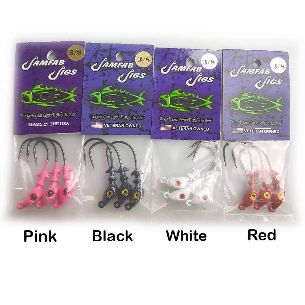 Jamfab Jigs Jammer Jig 1/4oz 3-Pack - Premium Fishing Lures for Bass, Walleye & Panfish - Perfect for Freshwater & Saltwater Angling