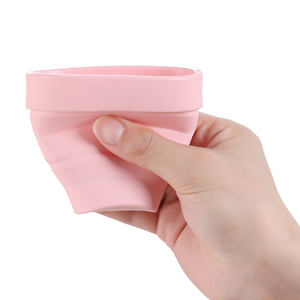 Lucky Clover Collapsible Silicone Menstrual Cup Sterilizer & Storage Case - Foldable Travel-Friendly Design for Diva Cup & Menstrual Cups (Pink) | Perfect for Home, Gym & On-the-Go Hygiene