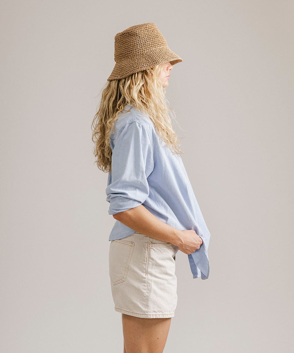Crochet Packable Bucket Hat for Women - Breathable Summer Sun Hat with Wide Brim - Perfect for Beach, Travel, and Outdoor Activities