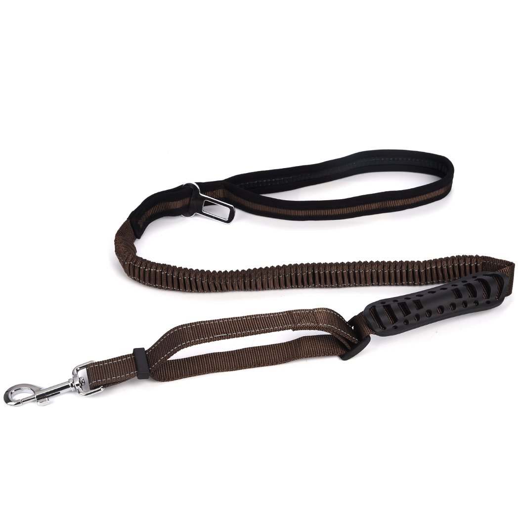 Dog Seat Belt for Car Safety - Heavy Duty Dog Leash with Double Handle & Reflective Strips for Large Dogs - Training, Walking, Running - Perfect for Road Trips, Daily Commutes & Outdoor Adventures