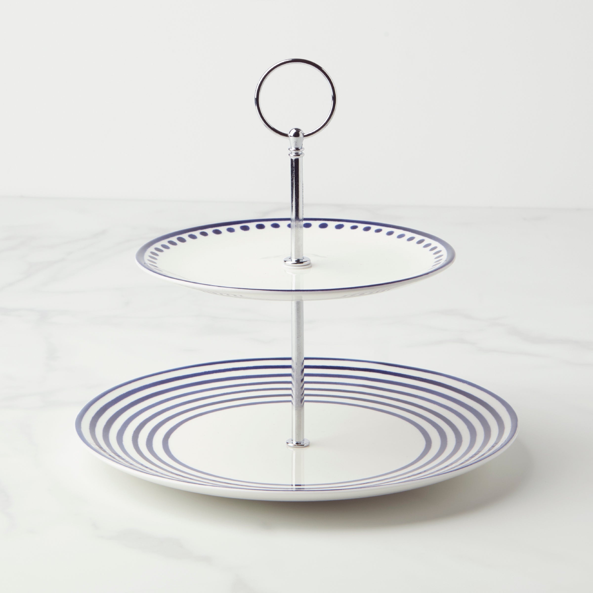 2-Tier Serving Tray - Elegant Charlotte Street Style for Afternoon Tea, Desserts & Party Snacks - Perfect for Entertaining & Home Decor