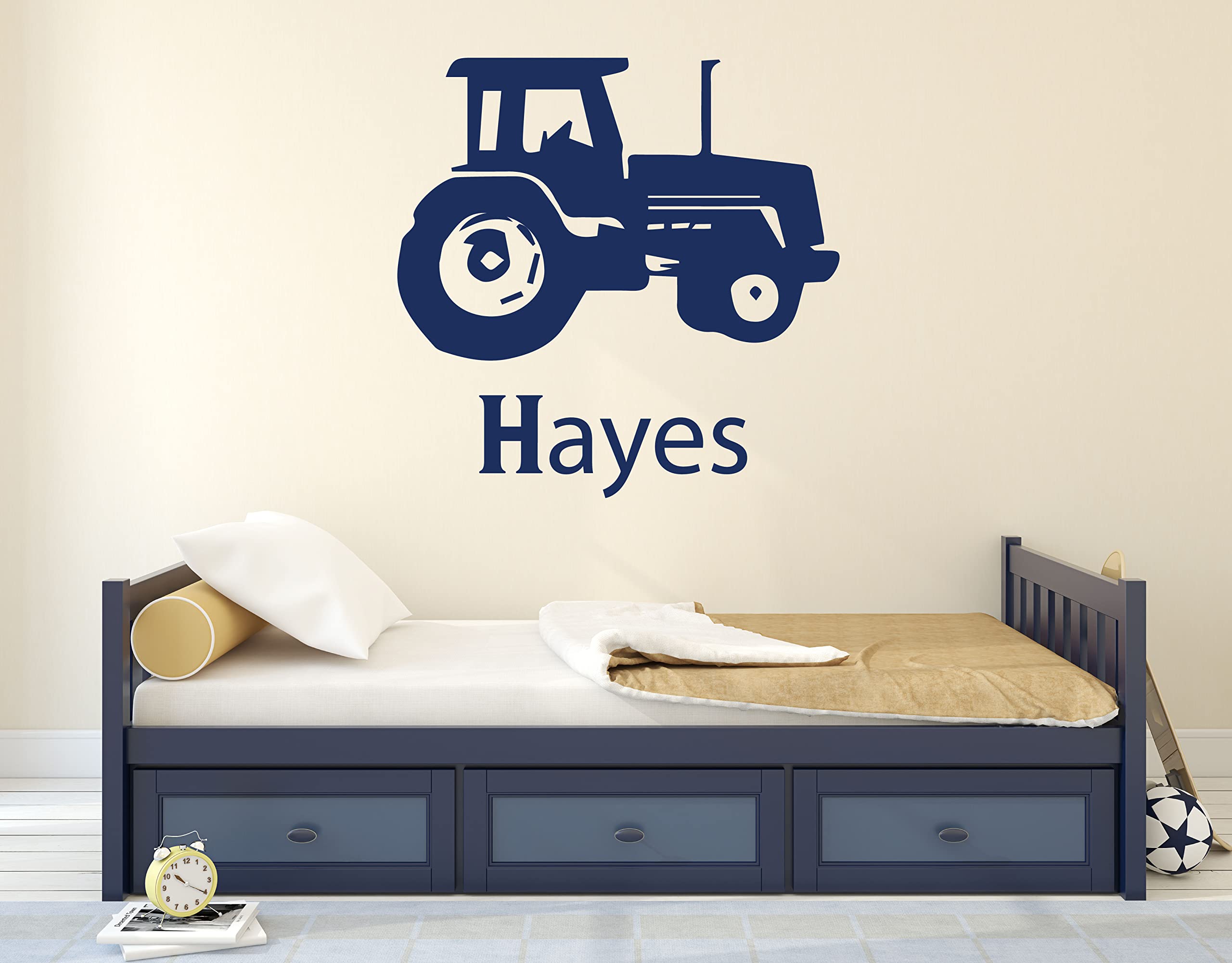 Custom Tractor Vinyl Wall Decal - Personalized Name Home Decor for Bedroom, Nursery, Barn & Game Room - Removable Wall Sticker - Perfect for Farmhouse, Kids Room & Man Cave Decor