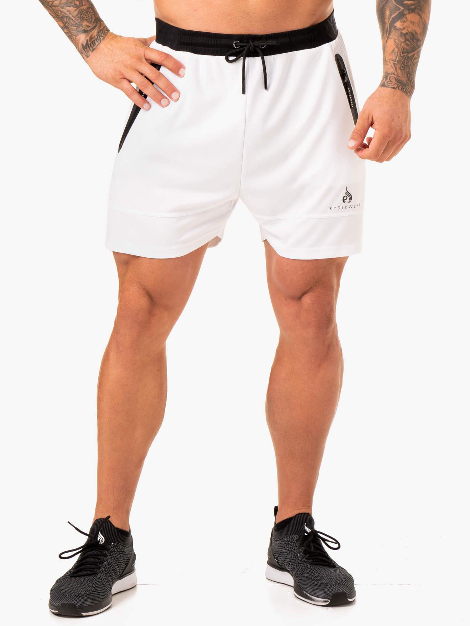Action Mesh Shorts for Men - White Breathable Athletic Running Shorts | Perfect for Gym, Workout & Outdoor Sports