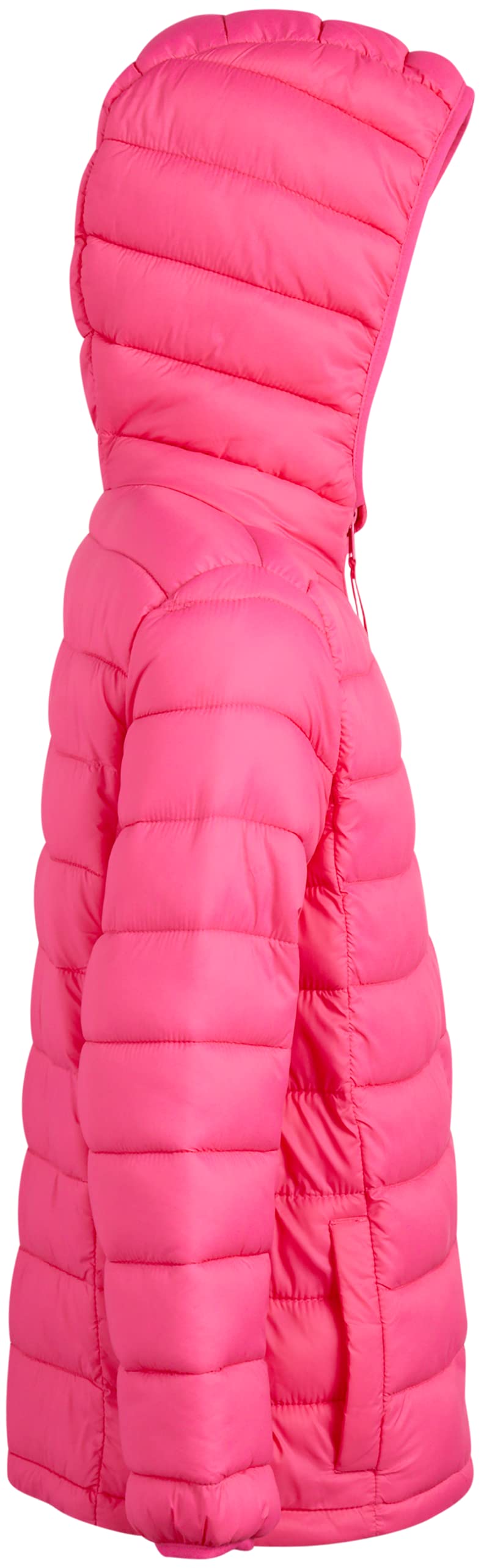 URBAN REPUBLIC Girls' Packable Water-Resistant Bubble Puffer Jacket - Lightweight Windbreaker Coat for School, Outdoor Play & Winter Activities