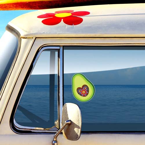 Avocado Heart Sticker - Waterproof Vinyl Decal for Laptop, Car, Window | Cute Fruit Design by Megan J Designs™ - Perfect for Laptop Decoration, Water Bottles & DIY Crafts