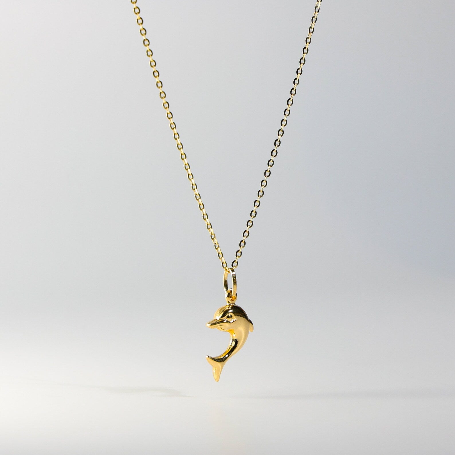 Elegant 14K Gold Dolphin Pendant Necklace - Model 484 | Perfect for Beach Vacations & Ocean-Themed Gifts