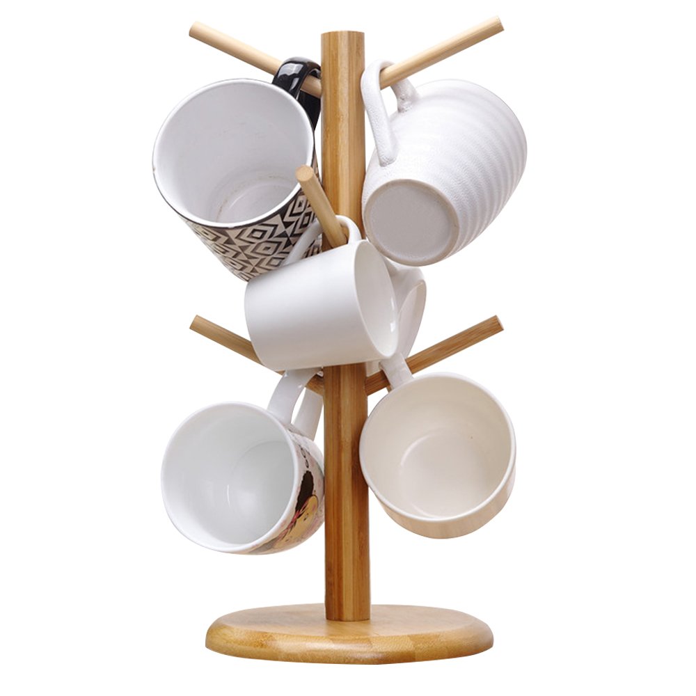 MyLifeUNIT Mug Holder Tree - 6 Hook Coffee Cup Organizer for Kitchen, Office, or Dorm (Yellow) | Space-Saving Storage Solution for Mugs, Cups & More