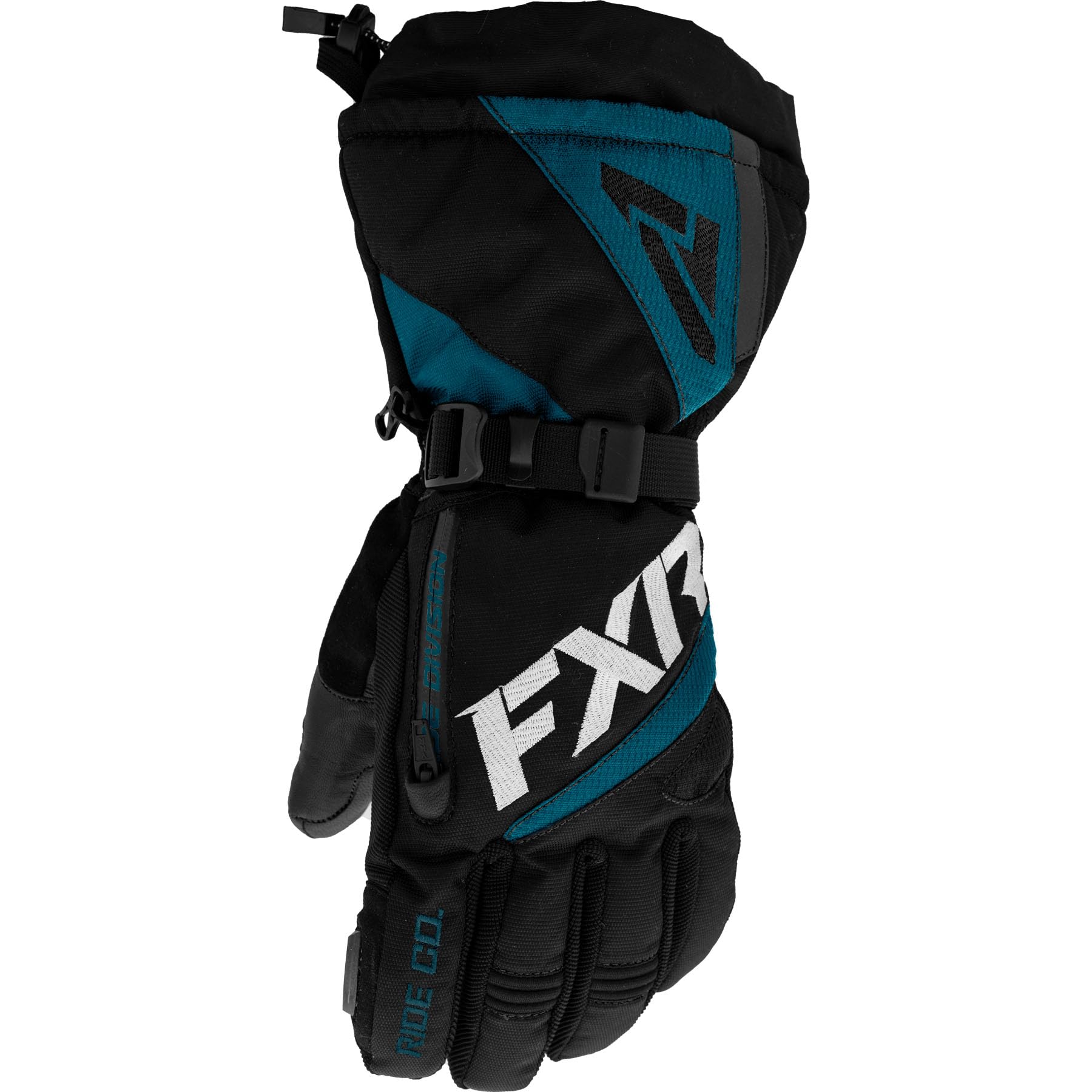 FXR Women's Fusion Glove 2025 - Winter Motorcycle Gloves for Cold Weather Riding (Black/Ocean, Small) | Windproof & Waterproof Snowmobile Gloves for Skiing, Snowboarding & Outdoor Sports