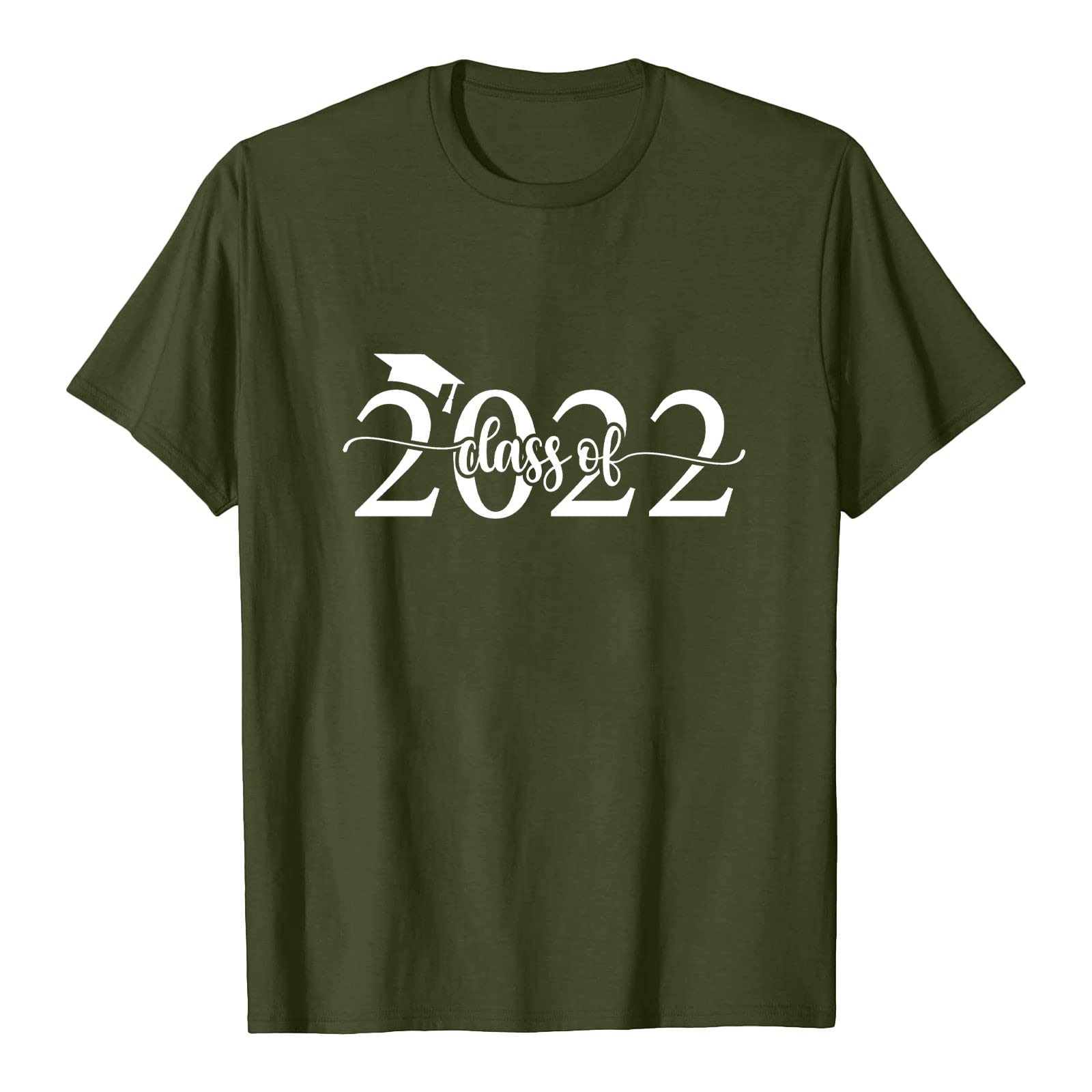Class of 2022 Graduation T-Shirt for Women - Funny Letter Print Graphic Tee | Casual Summer Top for Graduation Parties, College Reunions & Athletic Wear