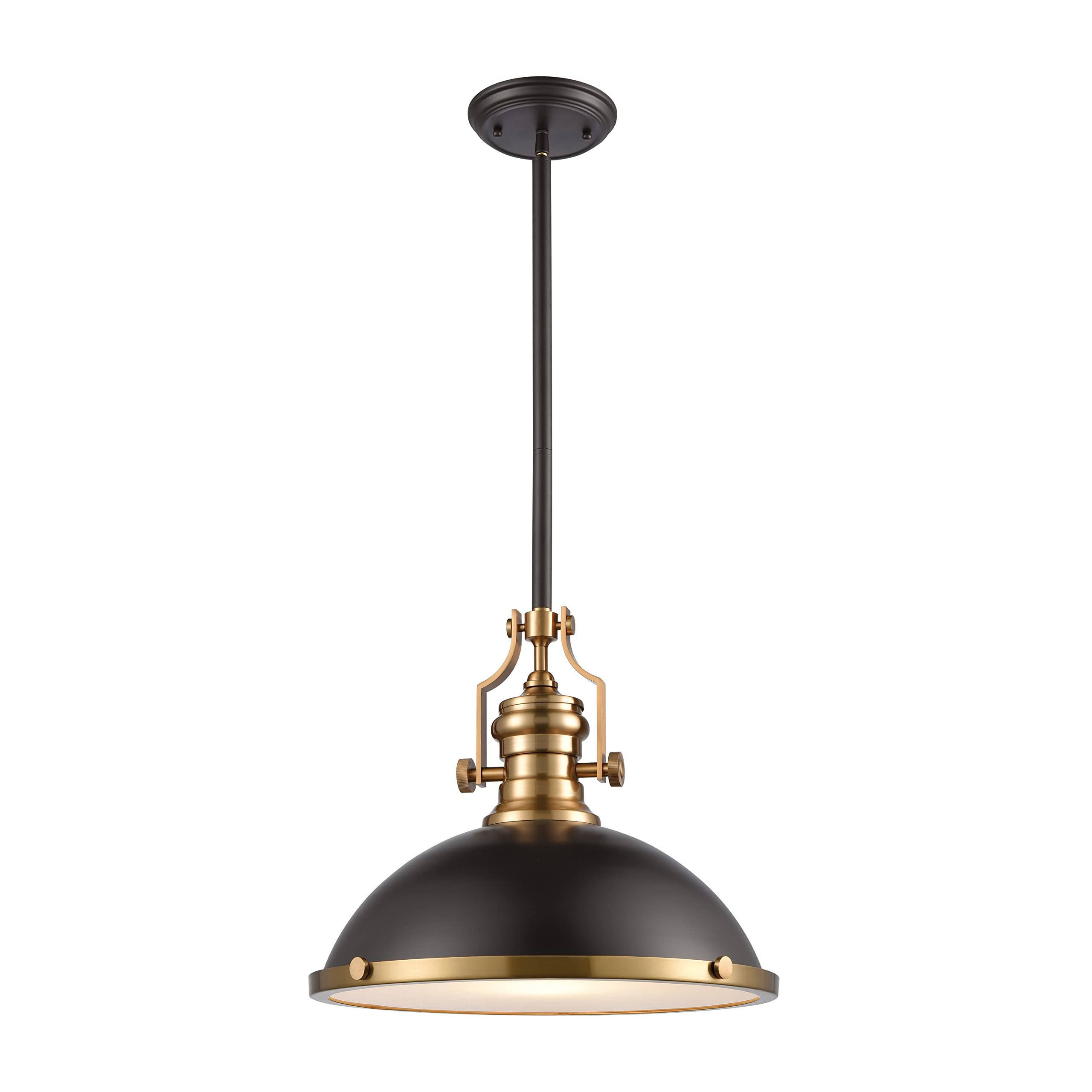 Elk Home Chadwick 1-Light Pendant - Oil Rubbed Bronze Finish with Frosted Glass Diffuser, Transitional Style Hanging Light Fixture for Kitchen Island, Dining Room, or Entryway