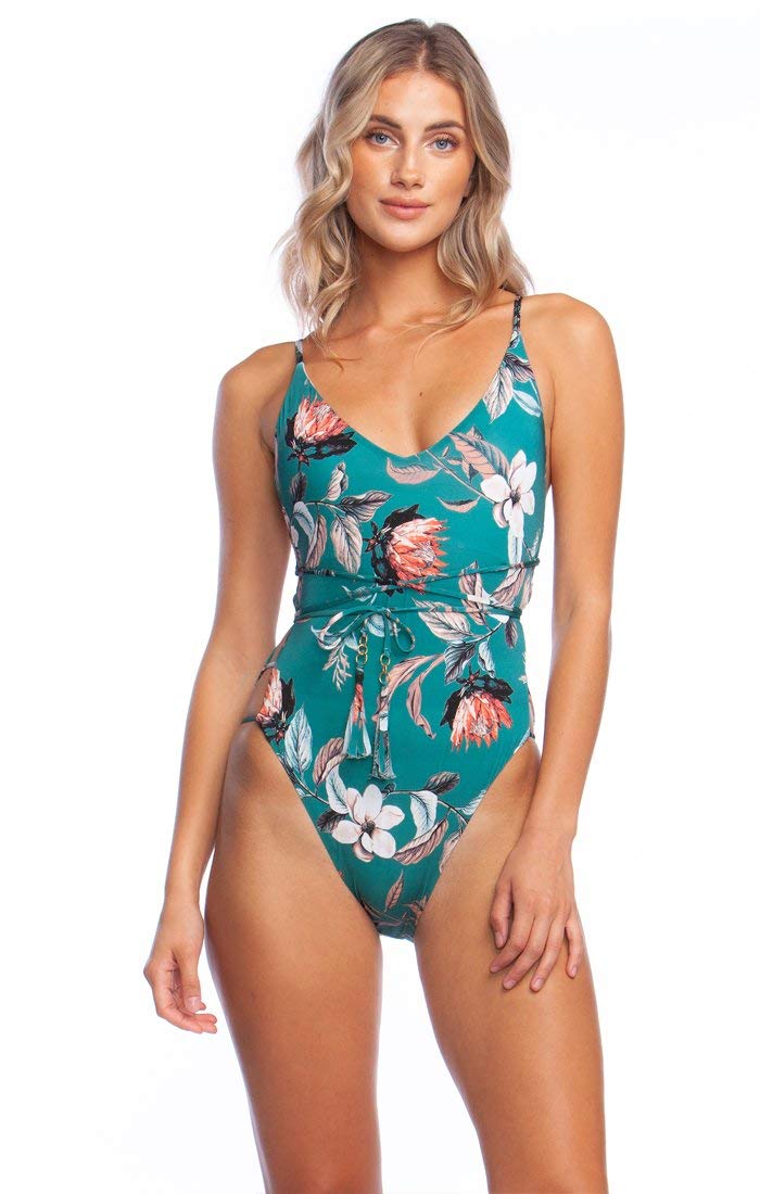 BCBGMAXAZRIA Women's One Piece Swimsuit - Crossback Strappy Tie Front Open Side Design | Perfect for Beach Vacation, Pool Party & Summer Getaways