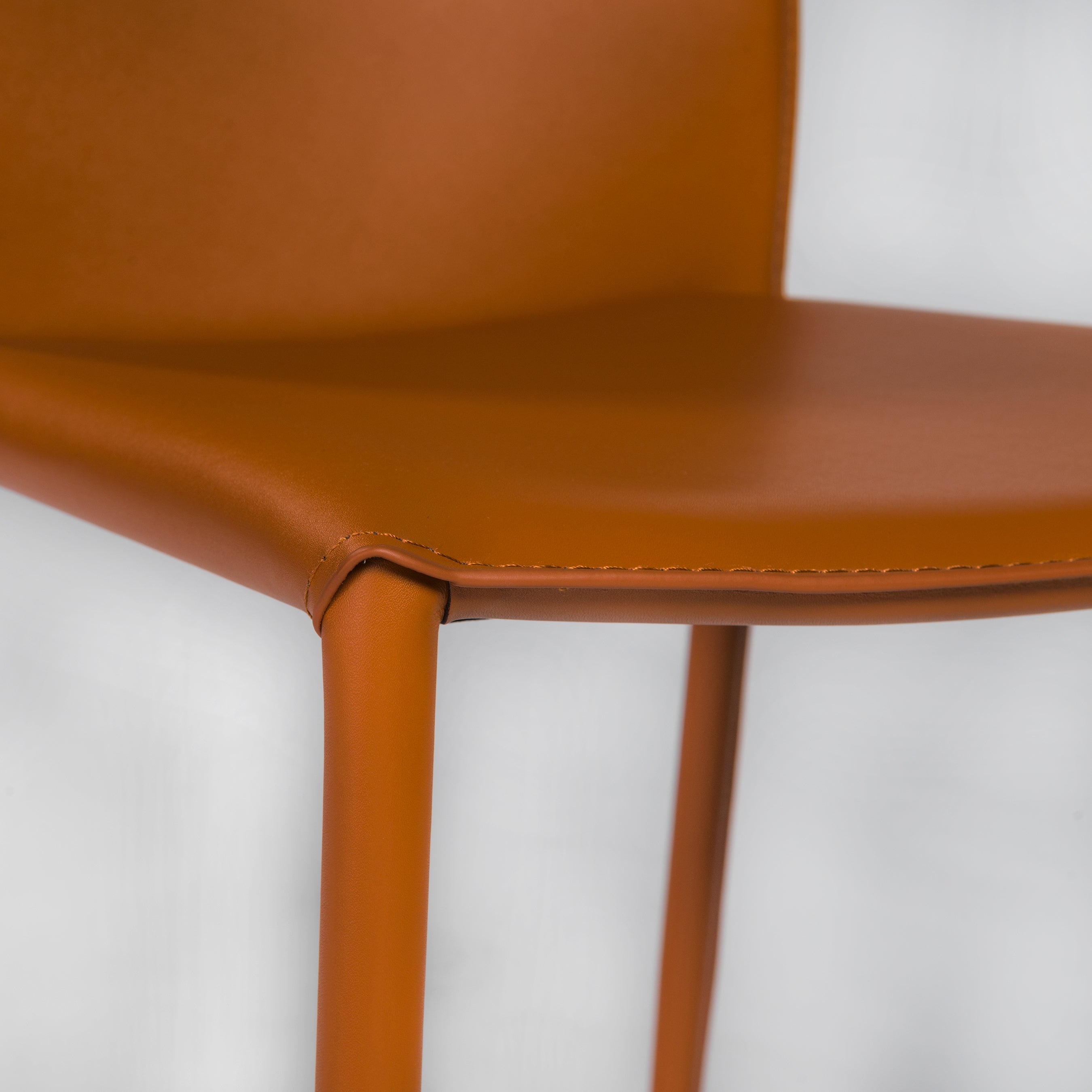 Dalia Leather Stacking Chairs (Set of 2) - Modern Dining Chairs for Kitchen, Restaurant, or Office - Comfortable & Space-Saving Stackable Design