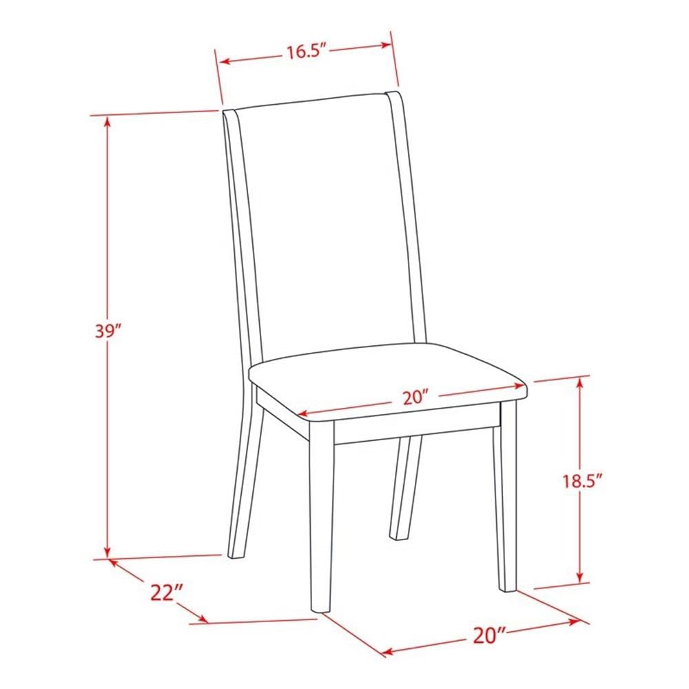 East West Furniture 5-Piece Dining Room Set - Rectangle Kitchen Table with Removable Leaf & 4 Light Tan Linen Parsons Chairs, 42x92 Inch, Jacobean Finish - Perfect for Family Dinners & Entertaining Guests