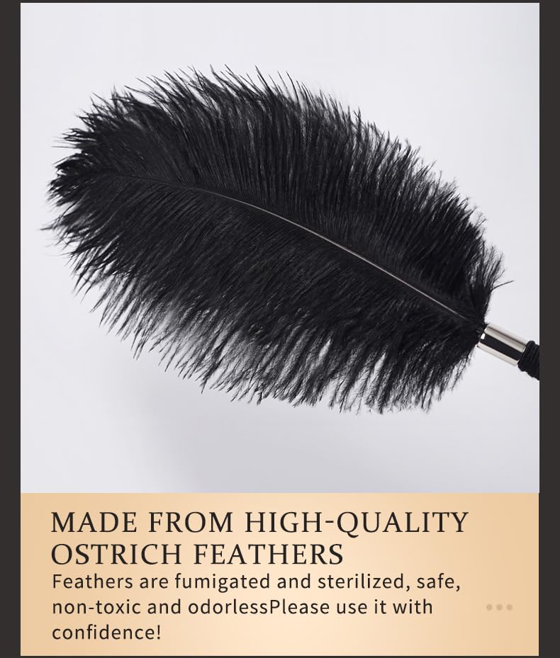 Adult Feather Tickler for Couples - Sensual BDSM Play Toy for Foreplay & Intimate Fun - Soft & Irresistible Feather Flirting Stick (White) - Perfect for Romantic Nights & Spicing Up Relationships