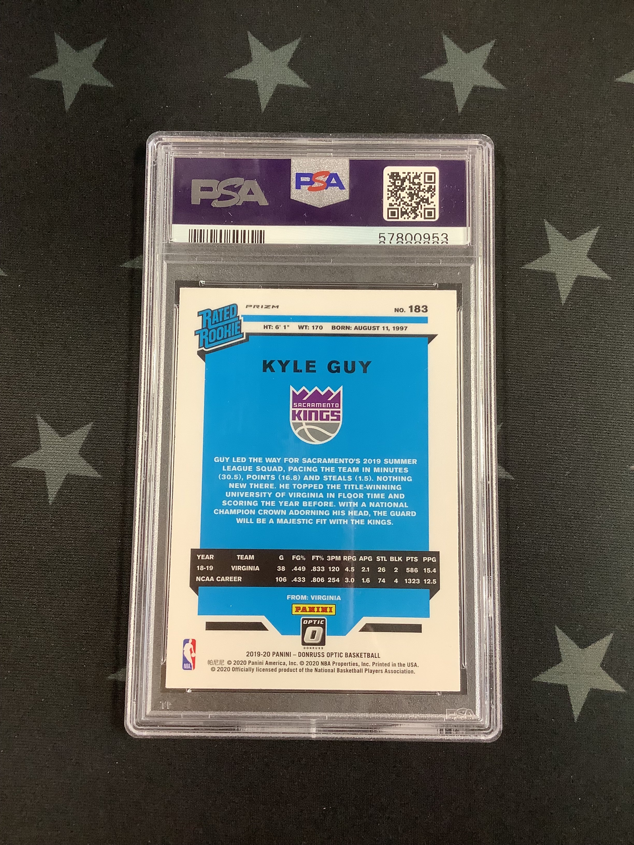 2019 Panini Donruss Optic Basketball Hyper Pink Kyle Guy #183 PSA Mint 9 57800953 - Rare Collectible Basketball Card for NBA Fans & Sports Memorabilia Enthusiasts