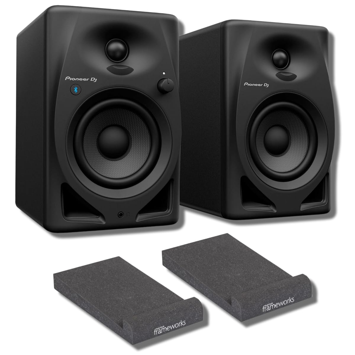 Pioneer DM-40D-BT 4-inch Bluetooth Studio Monitor Speakers (Pair, Black) with Isolation Pads - Perfect for Home Recording, Music Production & Gaming Setup