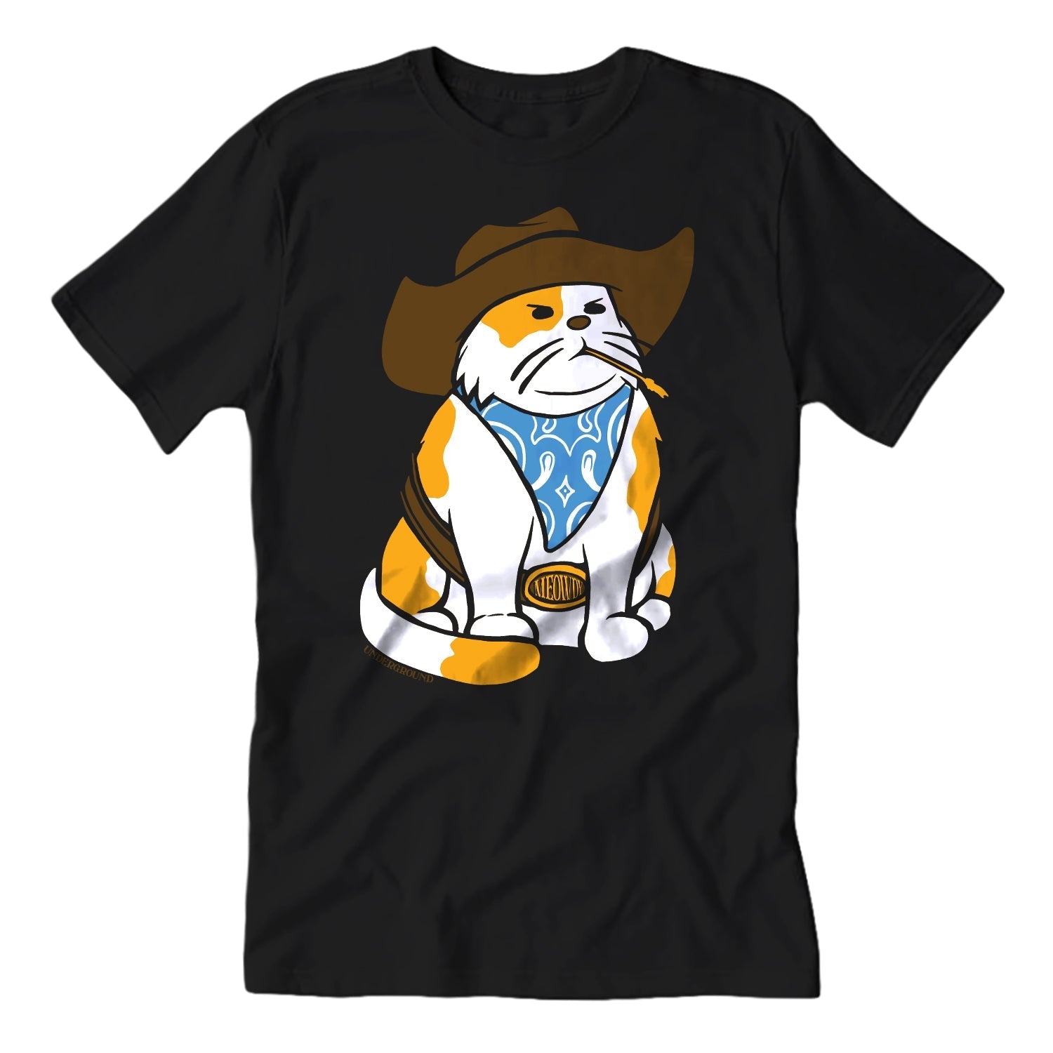 Funny Cowboy Cat Graphic T-Shirt for Men & Women - Western Style Humor Tee for Casual Wear, Parties & Gifts