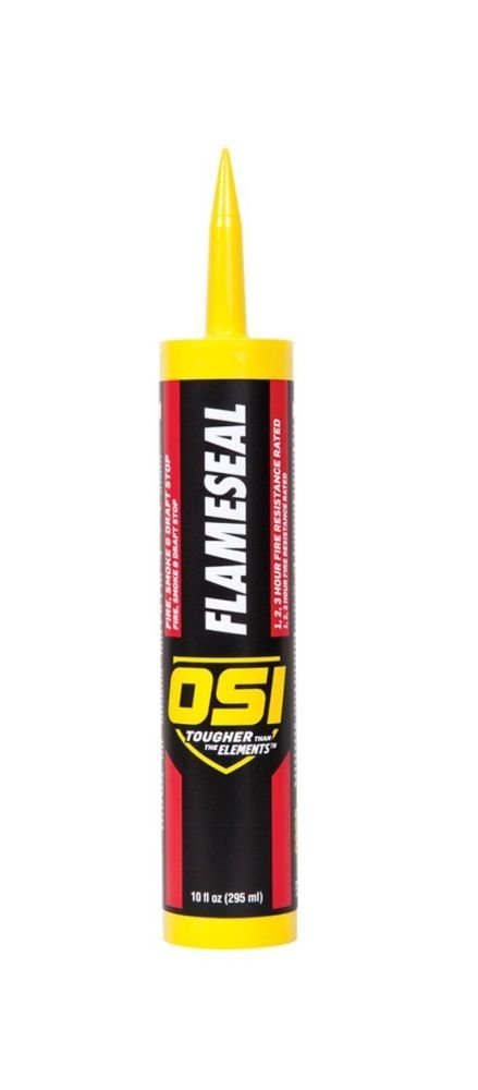 OSI Sealants 1390035 10 Oz FlameSeal® Fire, Smoke & Draft Stop Sealant - Fireproof Sealant for Gaps & Cracks - Ideal for Home, Office & Commercial Fire Safety Protection