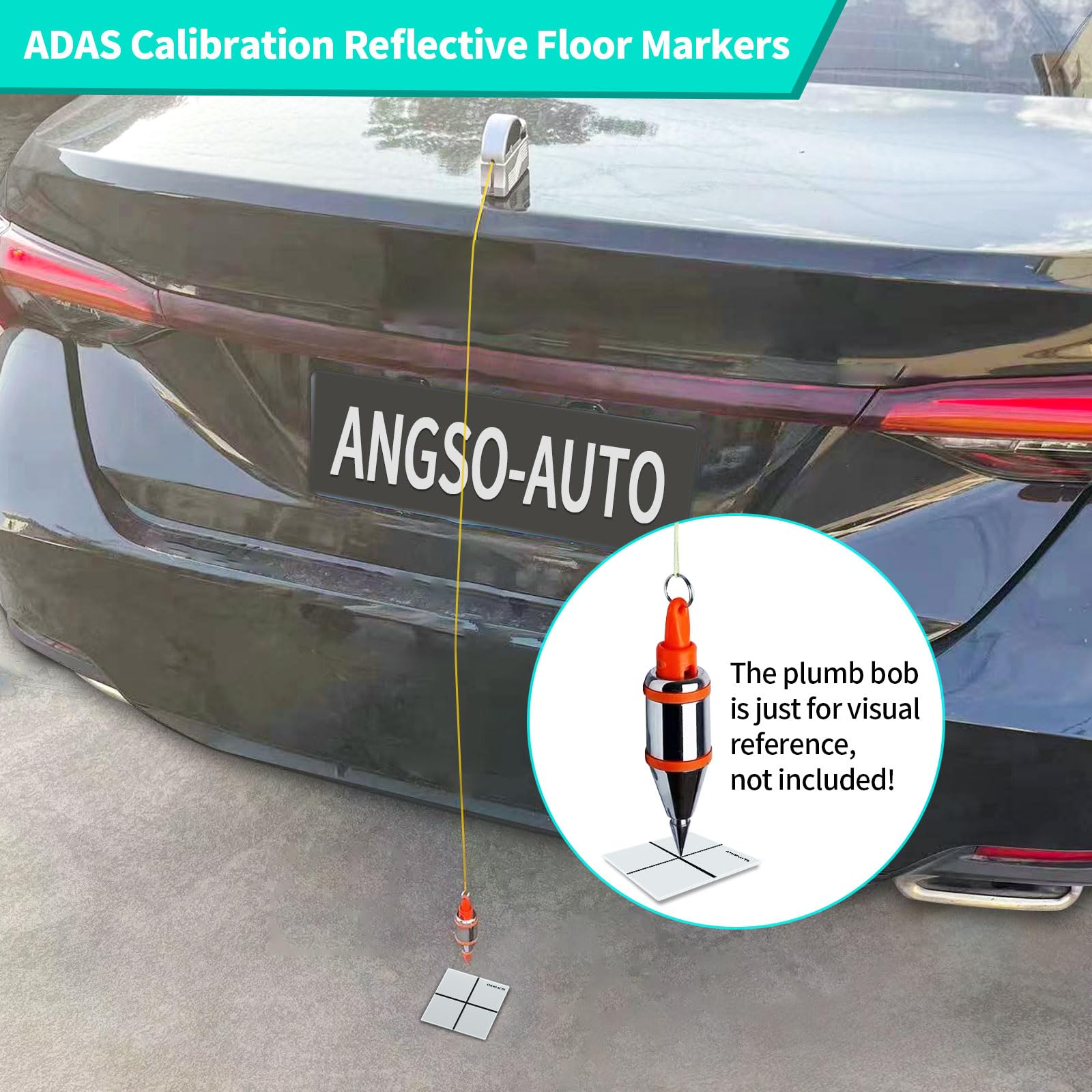 8 Pack Reusable Rubber ADAS Calibration Floor Markers - White Vehicle Alignment Positioning Squares for ADAS System Calibration | Perfect for Auto Shops & Technician Workshops