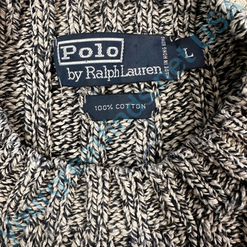 Vintage Ralph Lauren 100% Cotton Flag Sweater - Classic Monochrome Pullover for Men & Women | Perfect for Casual Wear, Fall Fashion & Holiday Outfits