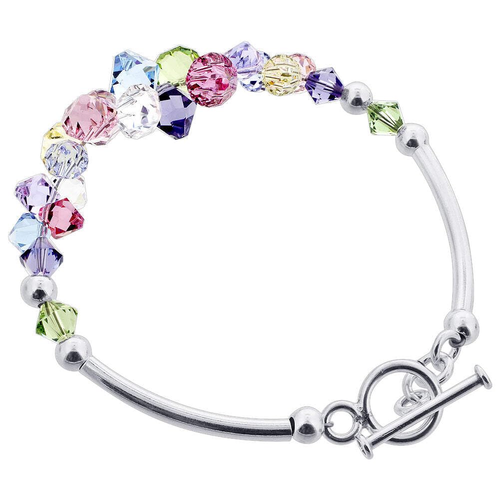Sterling Silver Bracelet with Austrian Crystals - 7.5