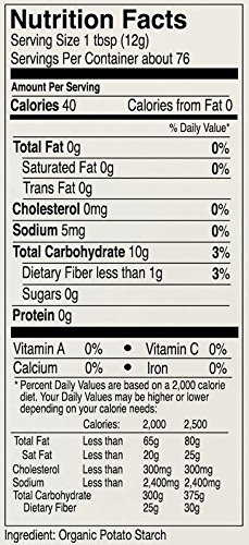 Anthony's Organic Potato Starch 2 lb - Unmodified, Gluten Free, Non-GMO, Resistant Starch for Baking, Thickening Sauces & Keto Cooking