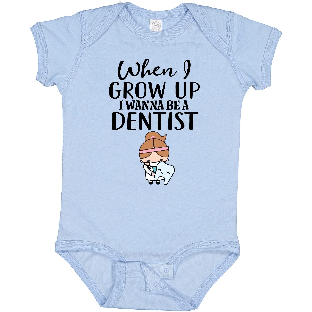 Inktastic Future Dentist Baby Girl Bodysuit - Cute Infant Onesie for Dentist Appreciation & Career Day - Perfect Baby Shower Gift & Toddler Outfit