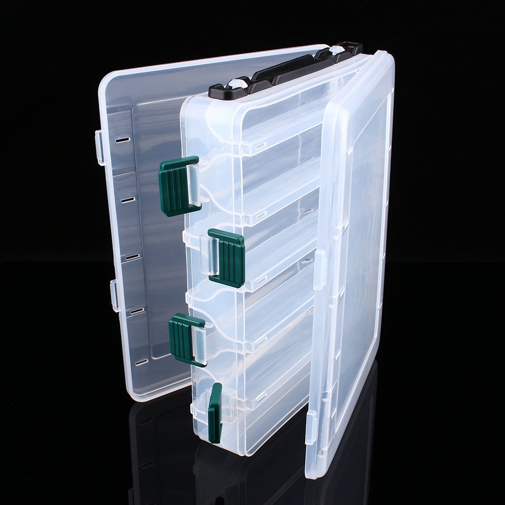 VGEBY1 Double Sided Fishing Tackle Box - Plastic Storage Organizer with Compartments for Hooks, Lures & Gear - Perfect for Outdoor Fishing, Camping & Boat Trips