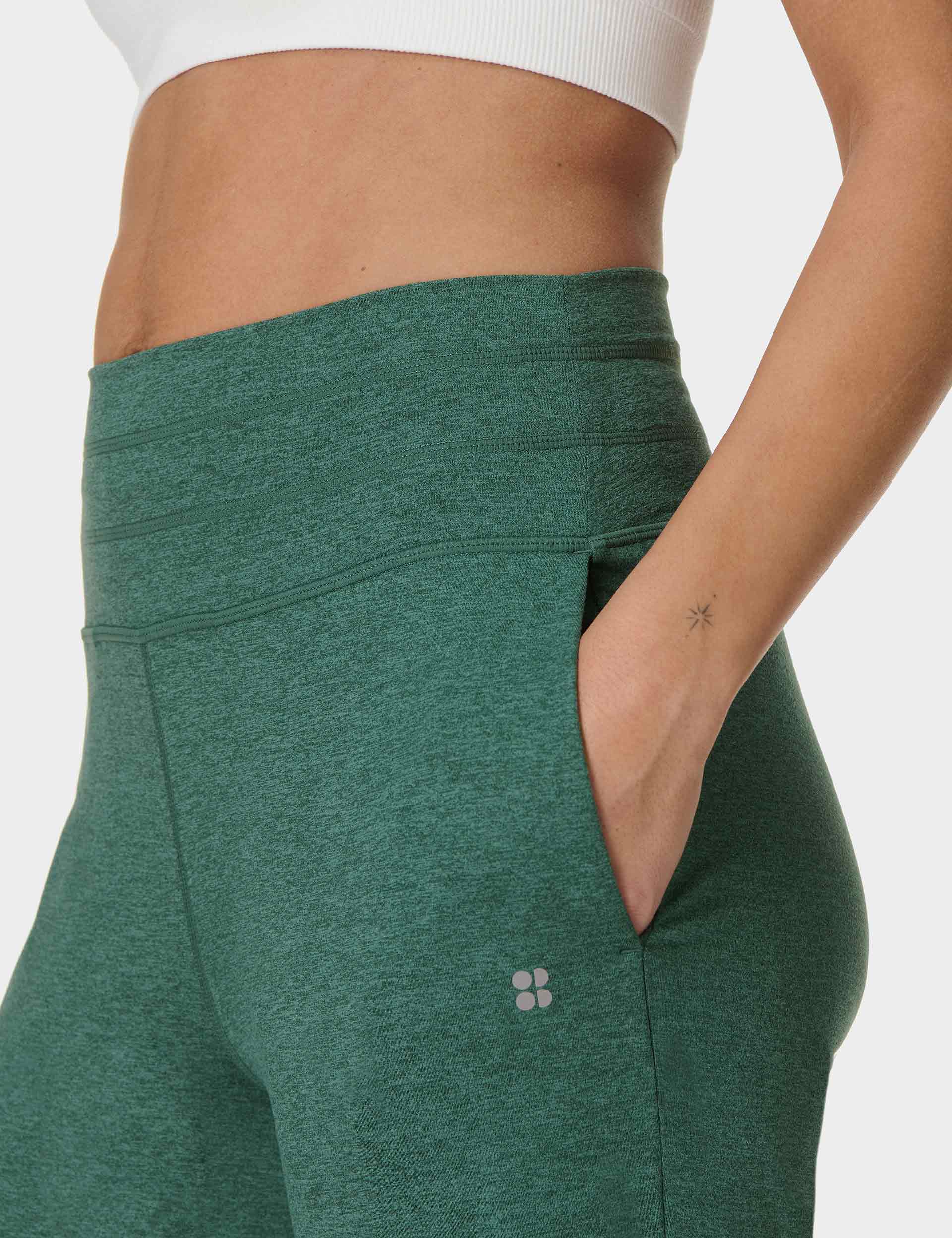 Gaia 29 High-Performance Yoga Pants for Women - Breathable Glade Green Marl Workout Leggings | Perfect for Yoga, Pilates, Gym & Lounge Wear