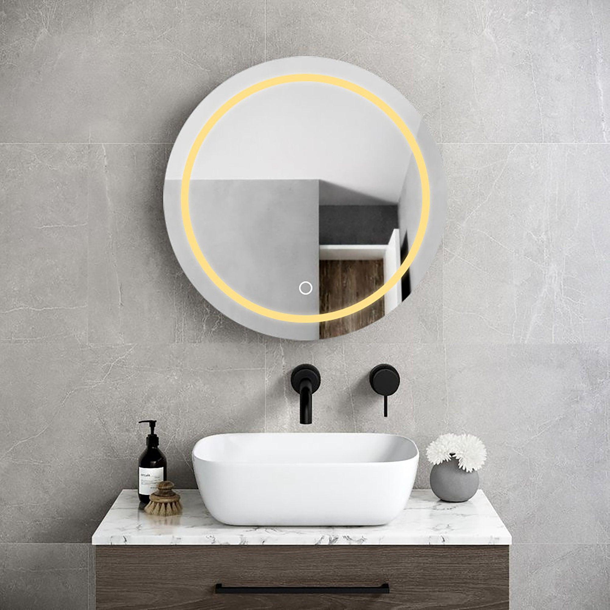 26 Inch LED Round Bathroom Medicine Cabinet with Mirror - 30