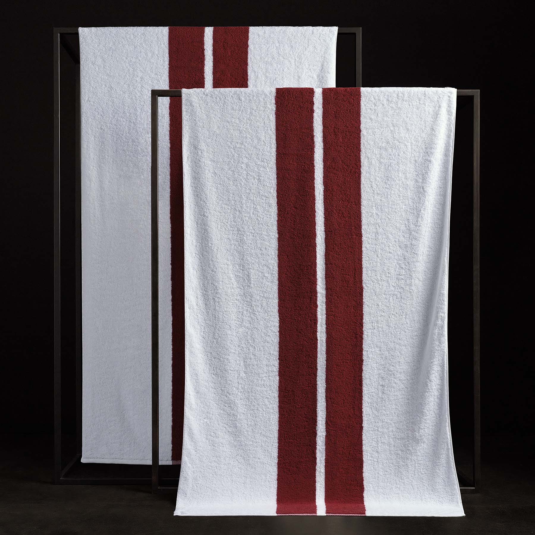 Premium Double Stripe Beach Towel - Soft & Absorbent White/Sunstone Design for Pool, Beach, and Outdoor Relaxation