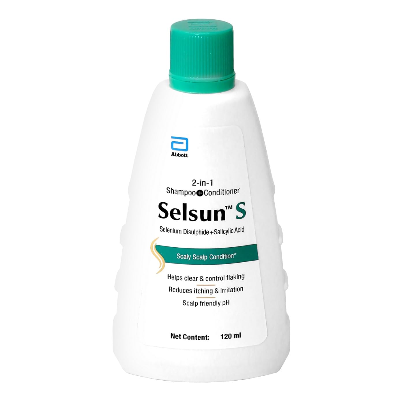 Abbott Selsun S 2-in-1 Anti-Dandruff Shampoo & Conditioner for Men & Women - 120ml (Pack of 2) - Fights Flakes & Itchy Scalp - Perfect for Daily Hair Care & Dandruff Control