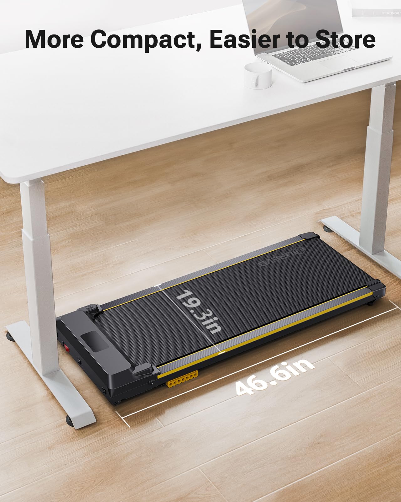 UREVO 2-in-1 Under Desk Treadmill & Walking Pad - Portable Electric Treadmill with Remote Control & LED Display for Home Office Workouts | Compact Space-Saving Design for Small Apartments & Workstations