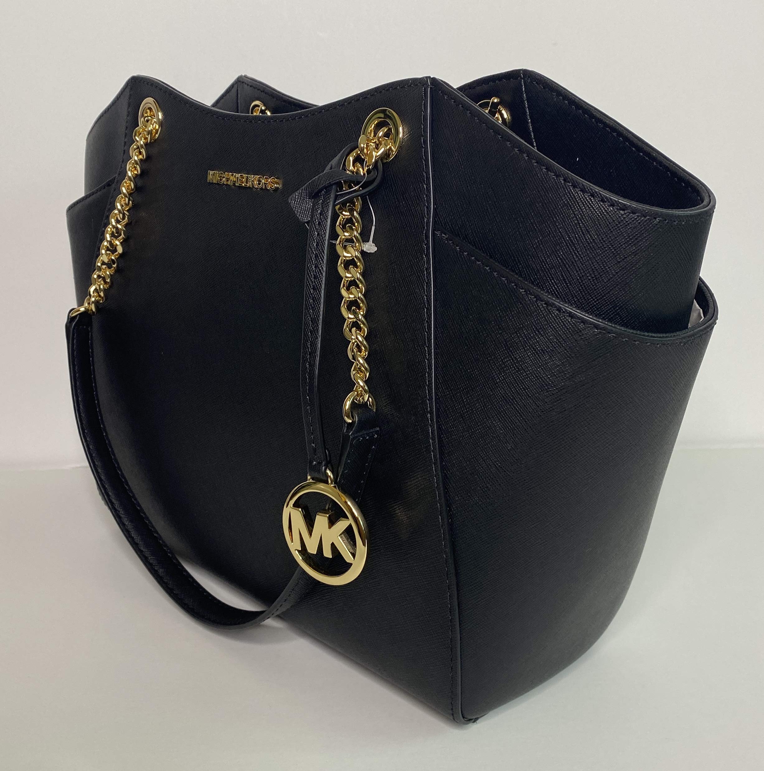 Michael Kors Jet Set Travel Large Chain Shoulder Tote Bag & Matching Trifold Wallet Set | Premium Leather Handbag for Women | Perfect for Work, Travel & Everyday Use