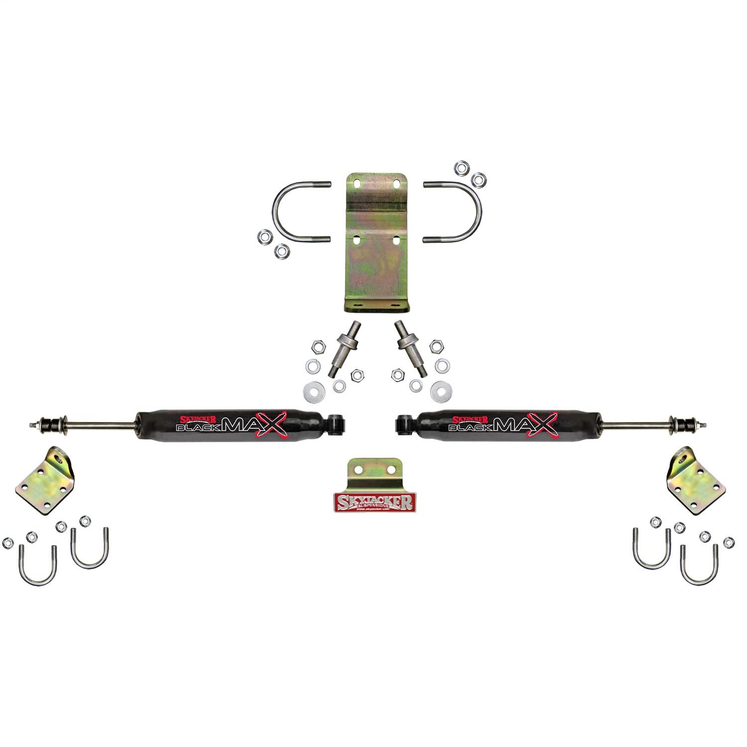 SKYJACKER Black Steering Stabilizer Dual Kit for Jeep Wrangler & Off-Road Trucks - Heavy Duty Shock Absorber for Smooth Ride & Enhanced Control