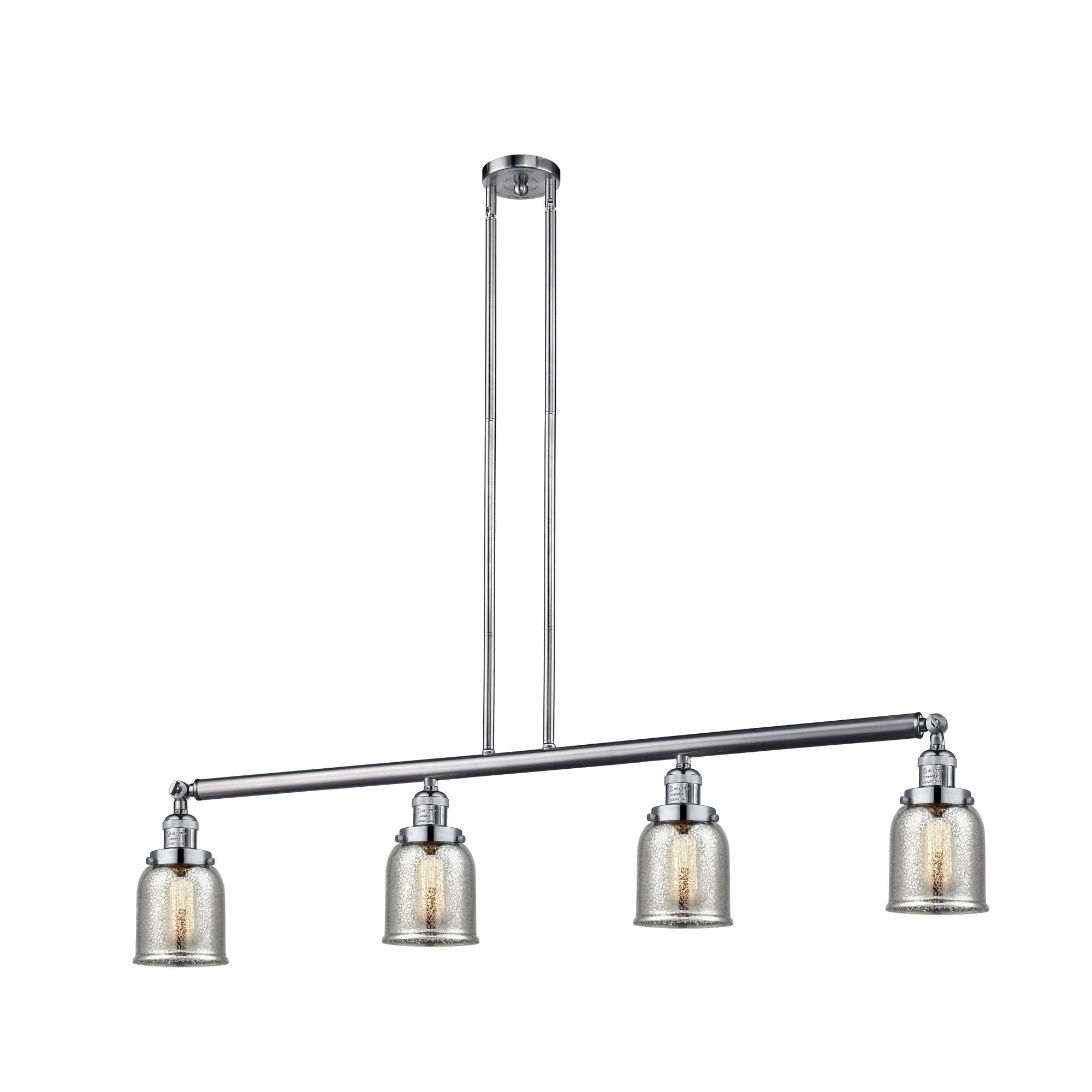 214-PC-G54 Small Bell 3 Light Island Pendant Lighting Fixture, Polished Chrome Finish - Perfect for Kitchen Island, Dining Room or Entryway Lighting