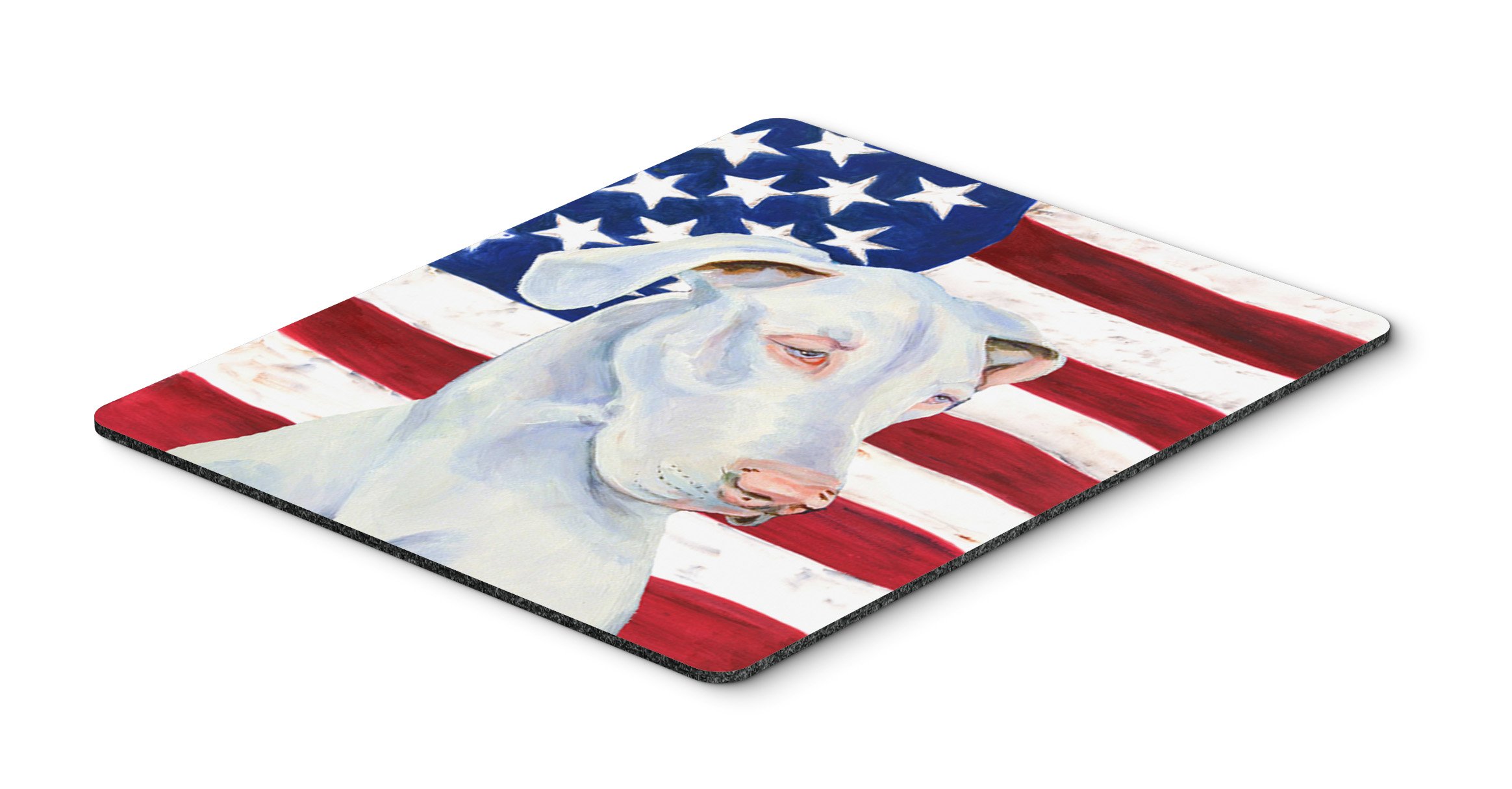 USA American Flag Great Dane Mouse Pad - Large Washable Non-Slip Desk Mat for Home Office, Gaming & Computer Work | Patriotic Dog Lover Gift & Kitchen Hot Pad/Trivet