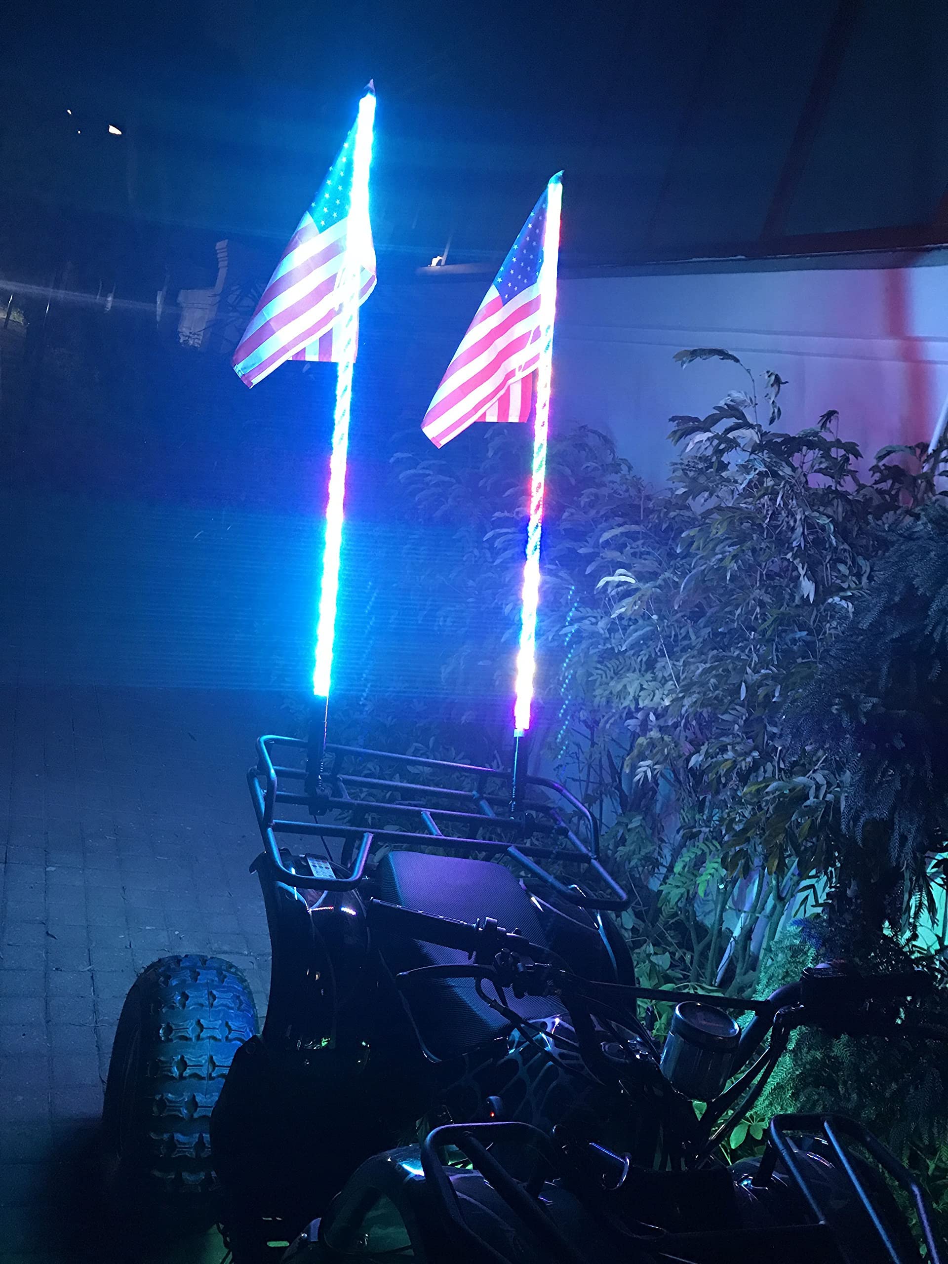 2PC 3FT RGB LED Whip Lights with APP Control - 360° Spiraling Rising Dancing Dreamcolor Flag for UTV, ATV, Off-Road, Sand Buggy & Dune RZ | Perfect for Night Rides, Off-Road Racing & Desert Adventures