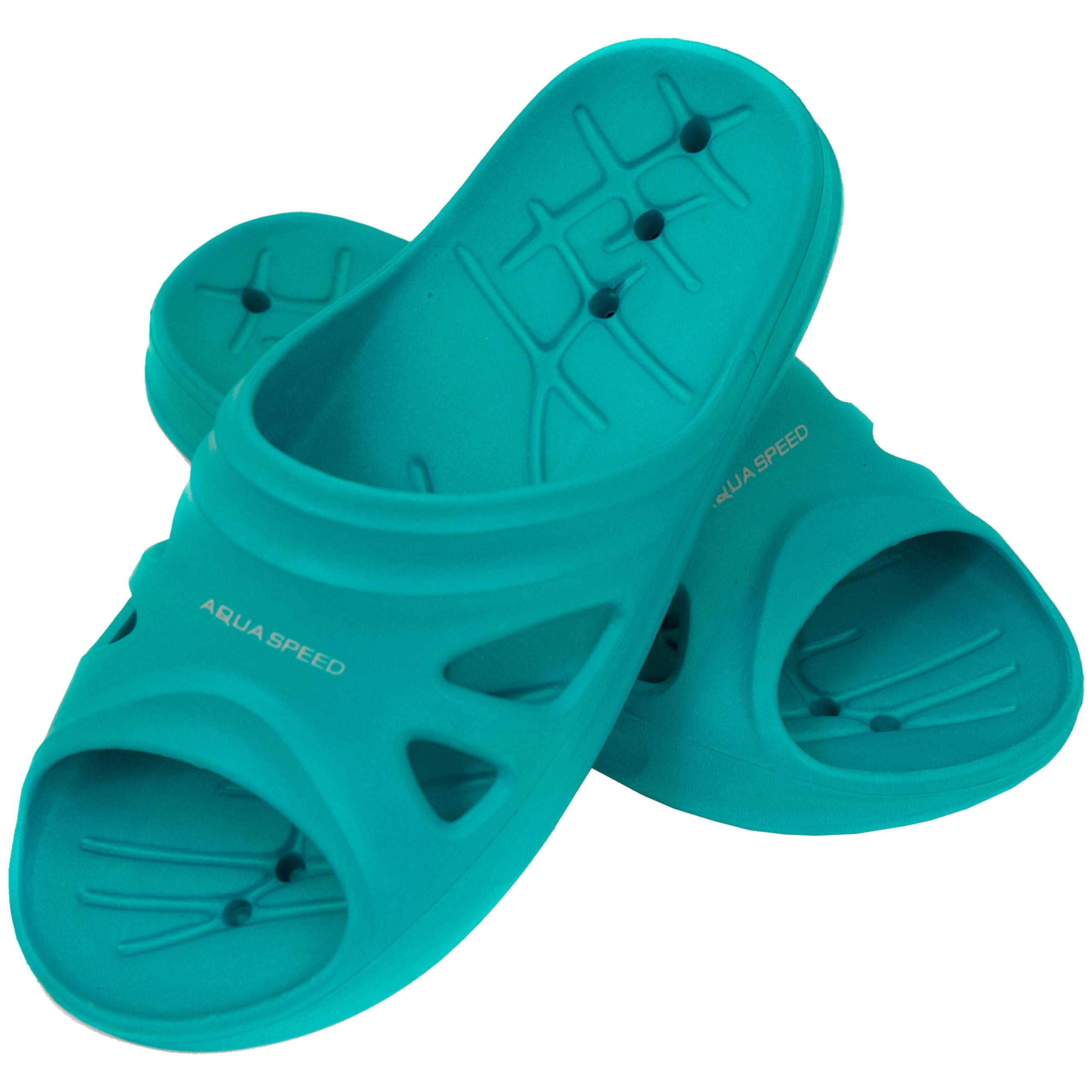 Aqua Speed Shower Slippers with Microfiber Towel Set - Non-Slip Bath & Beach Sandals for Women, Men & Kids - Perfect for Pool, Spa, Gym & Vacation Use