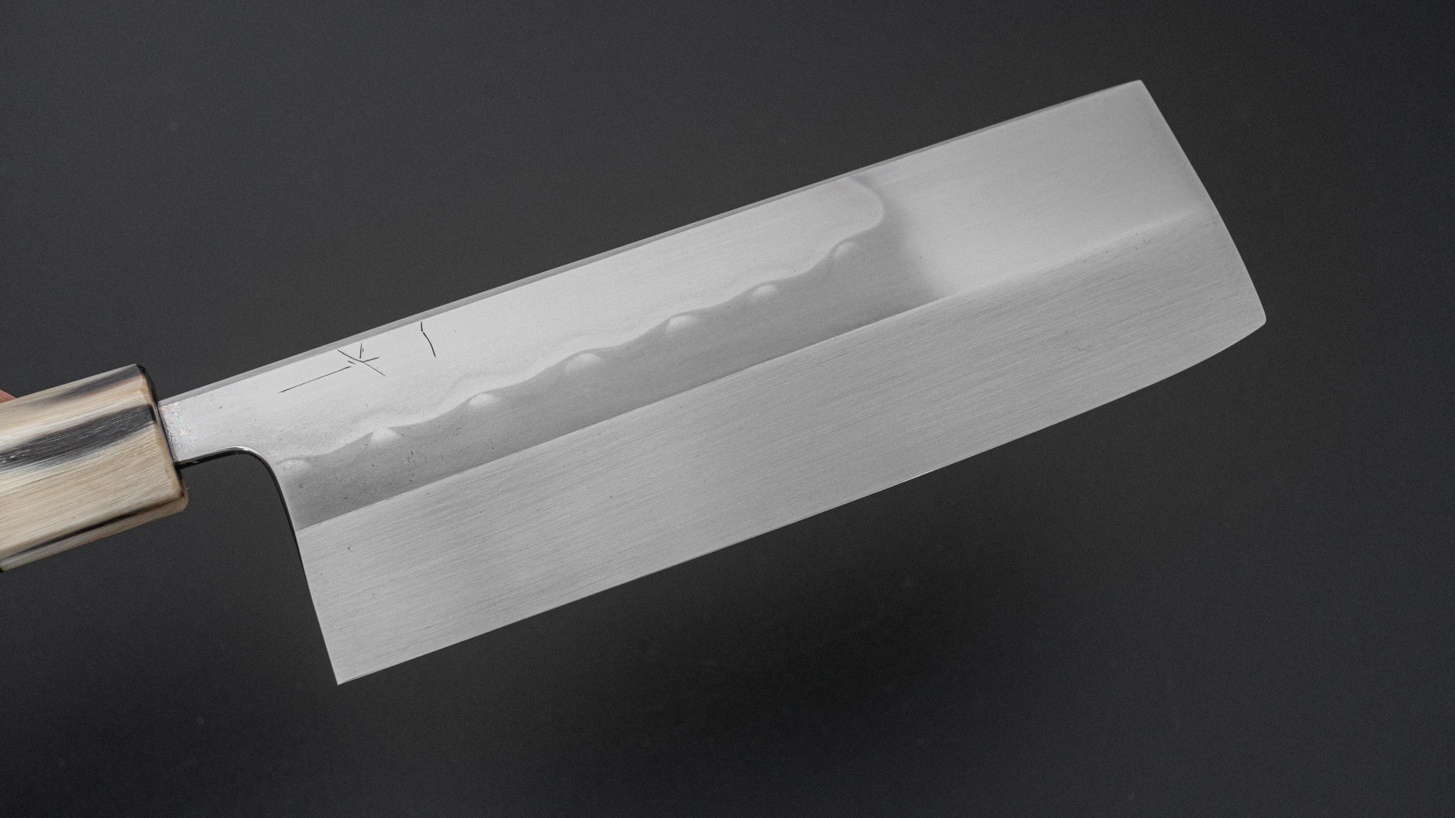 Hitohira Togashi White #1 Notaremon Mizu Honyaki Nakiri Knife with Taihei Makassar Ebony Handle (#109) - Premium Japanese Kitchen Knife for Professional Chefs & Home Cooking, Perfect for Slicing Vegetables & Herbs