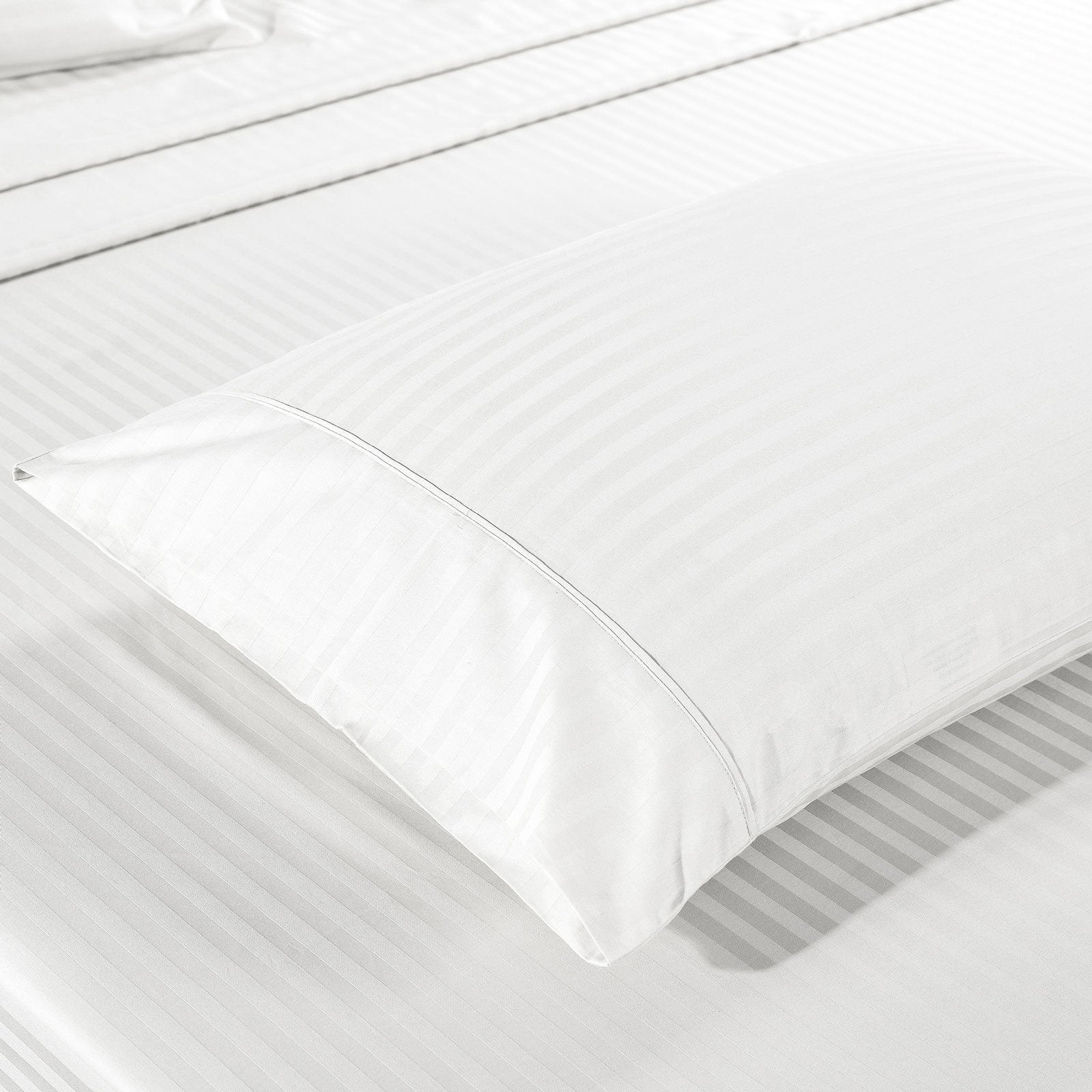 Kensington 1200 Thread Count 100% Egyptian Cotton Sheet Set - King Size, White Striped, Luxury Hotel Quality | Perfect for Bedroom, Guest Room & Airbnb