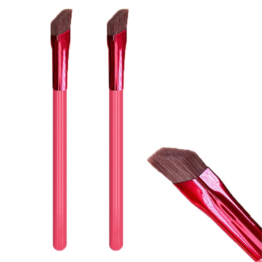 2Pcs Professional Multi-Function Eyebrow Brush Set - Angled & Square Eyebrow Brushes for Precise Brows, Concealer & Contour Makeup - Soft Synthetic Bristles for Smooth Application - Perfect for Eyebrow Shaping, Makeup Blending & Everyday Beauty Routine