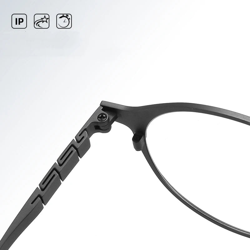 Bclear Unisex Full Rim Round Titanium Eyeglasses Frame - Lightweight Durable Glasses for Men & Women - Perfect for Reading, Driving & Everyday Use