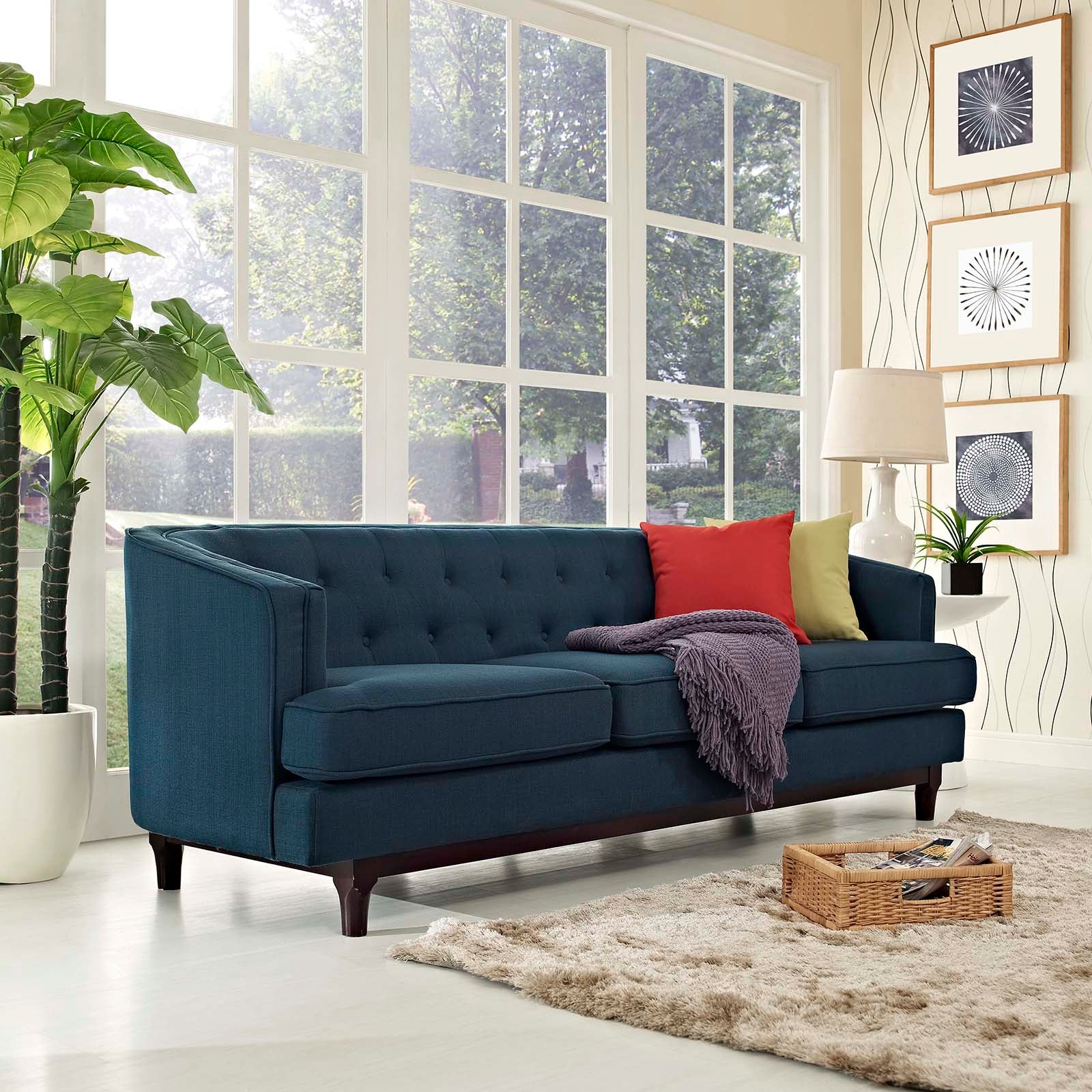 Cozy Upholstered Fabric Sofa - Modern Living Room Couch for Small Spaces, Comfortable & Stylish - Perfect for Apartments, Dorms, and Cozy Homes